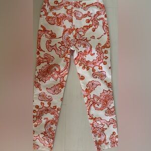 J. McLaughlin Orange and Pink Paisley Pants size 2 new no tag